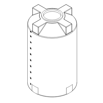 Norwesco Vertical Water Storage Tank (Black) - 525 Gallon 1
